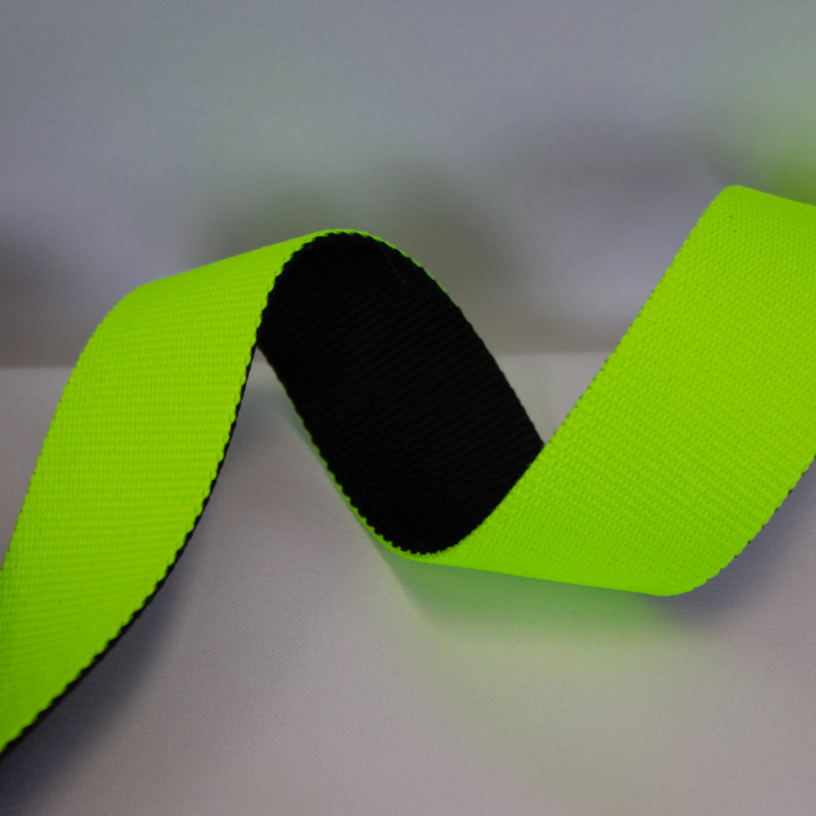 Tassenband / keperband 40 mm zwart - neon geel